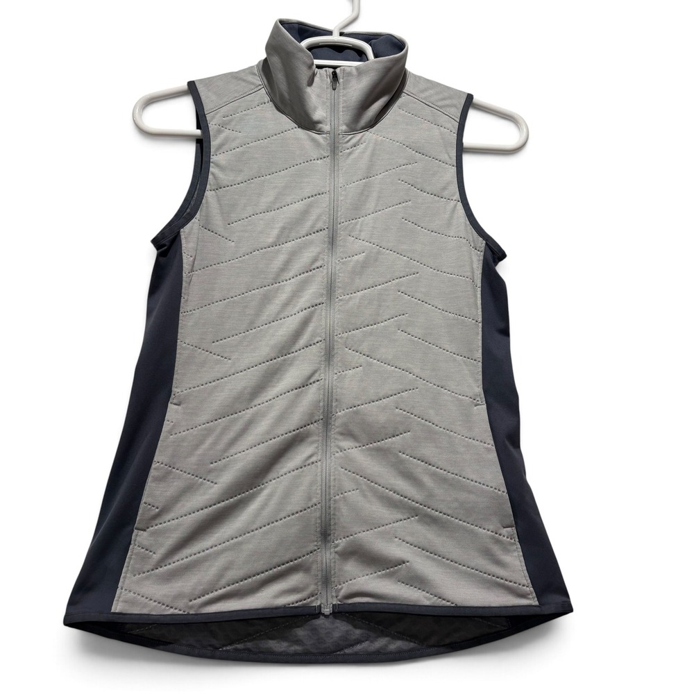 Under Armour Women's Size M (apx-no tags) Gray Navy Quilted Full Zip Vest